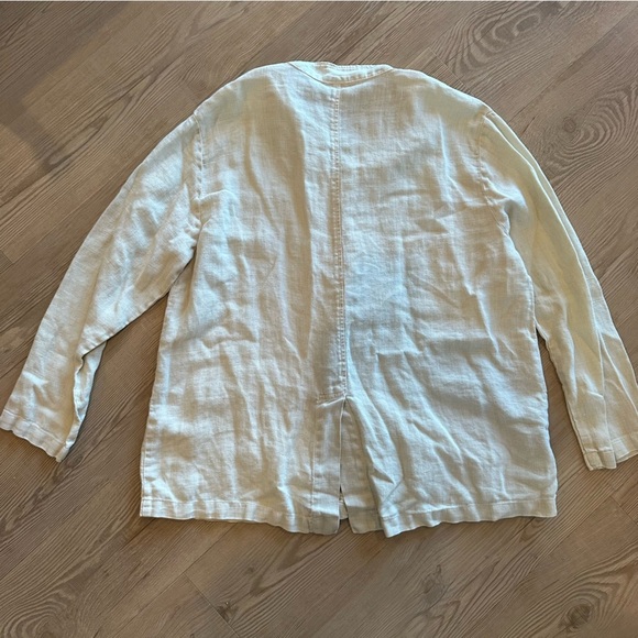 CP Shades women’s medium 100% Linen Button Jacket cream with pockets - Picture 9 of 10